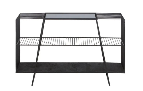 Trento Grey Glass Top Console Table House of Fleur