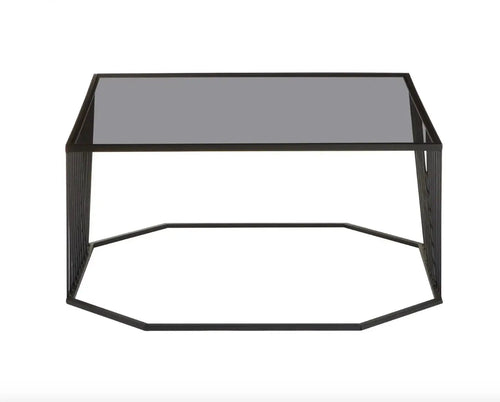 Trento Square Coffee Table With Grey Glass Top House of Fleur