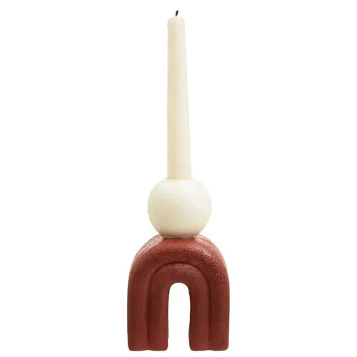 UTICA CANDLE HOLDER WITH RED BASE House of Fleur