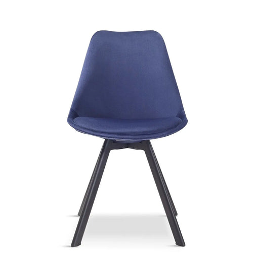 Velvet Tulip style Dining Chair-Navy x 4 House of Fleur