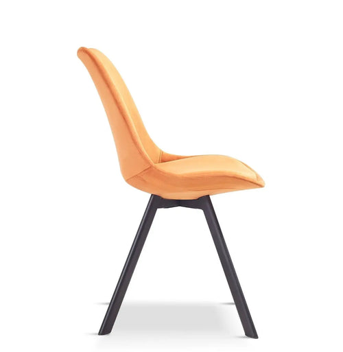 Velvet Tulip style Dining Chair-Orange x 4 House of Fleur