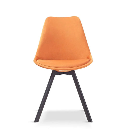 Velvet Tulip style Dining Chair-Orange x 4 House of Fleur