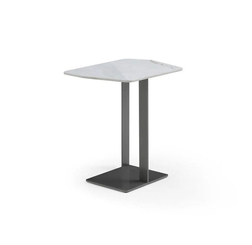 Vincent White Sintered Stone Side Table House of Fleur