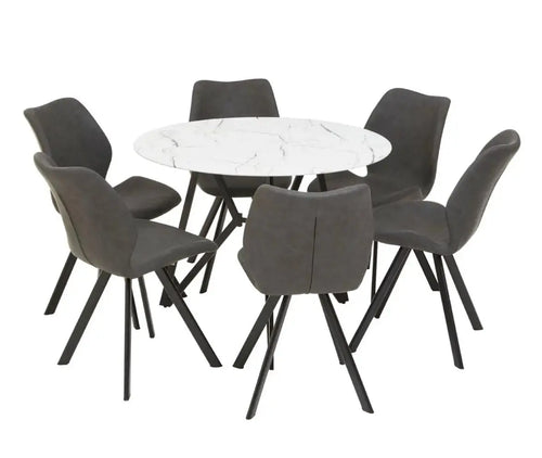 WESTFIELD WESTON ROUND GREY DINING SET House of Fleur