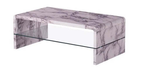 White Marble Effect Coffee Table House of Fleur