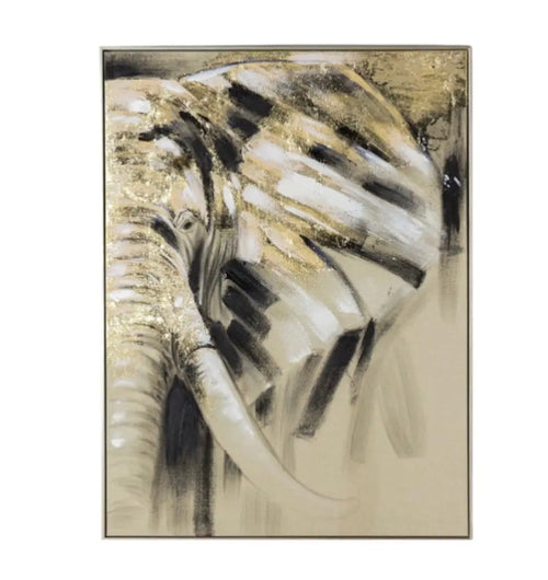 Wondering Elephant Abstract Framed Canvas House of Fleur