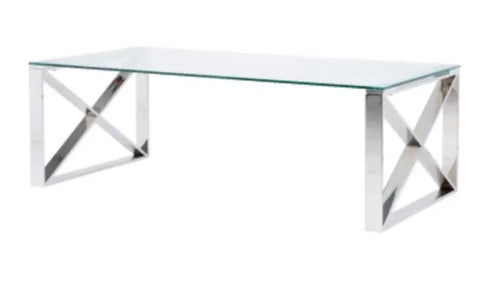 Zenith Stainless Steel Coffee Table House of Fleur