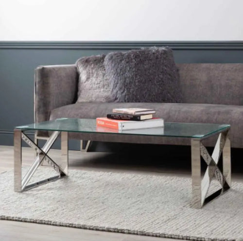 Zenith Stainless Steel Coffee Table House of Fleur