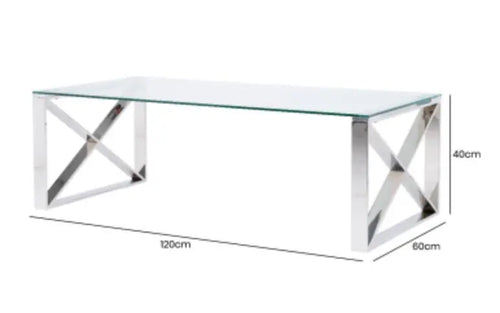 Zenith Stainless Steel Coffee Table House of Fleur