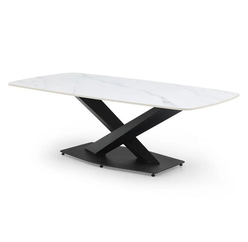 Zion White Sintered Stone Coffee Table House of Fleur